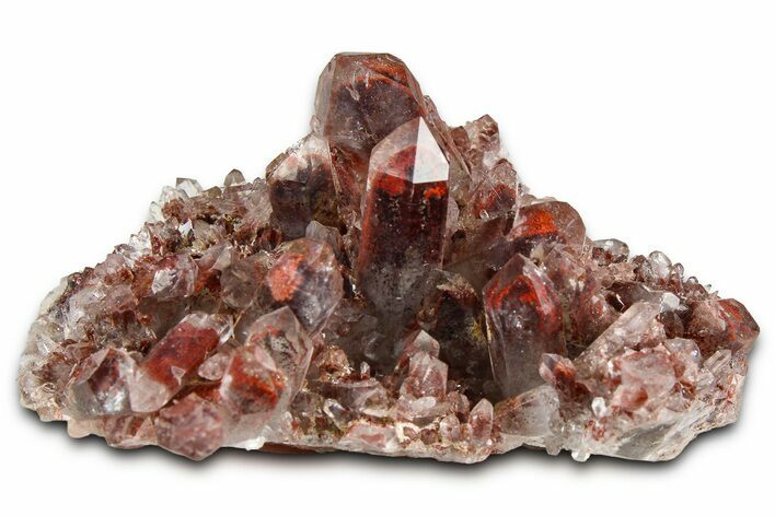 Orange River Quartz Cluster with Hematite Phantoms - South Africa #368193